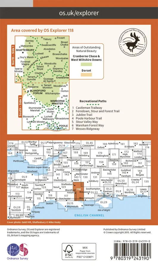 OS Explorer - 118 - Shaftesbury & Cranborne - Image 2