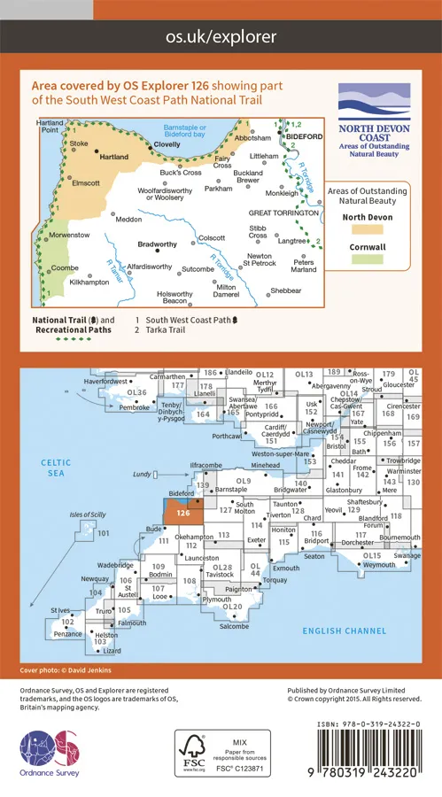 OS Explorer - 126 - Clovelly & Hartland - Image 2