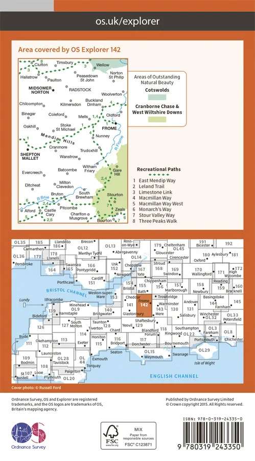 OS Explorer - 142 - Shepton Mallet & Mendip Hills - Image 2