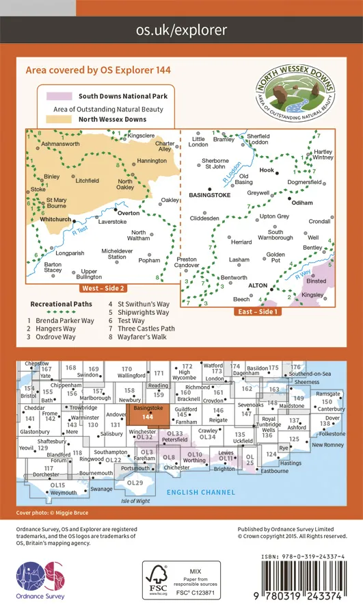 OS Explorer - 144 - Basingstoke, Alton & Whitchurch - Image 2