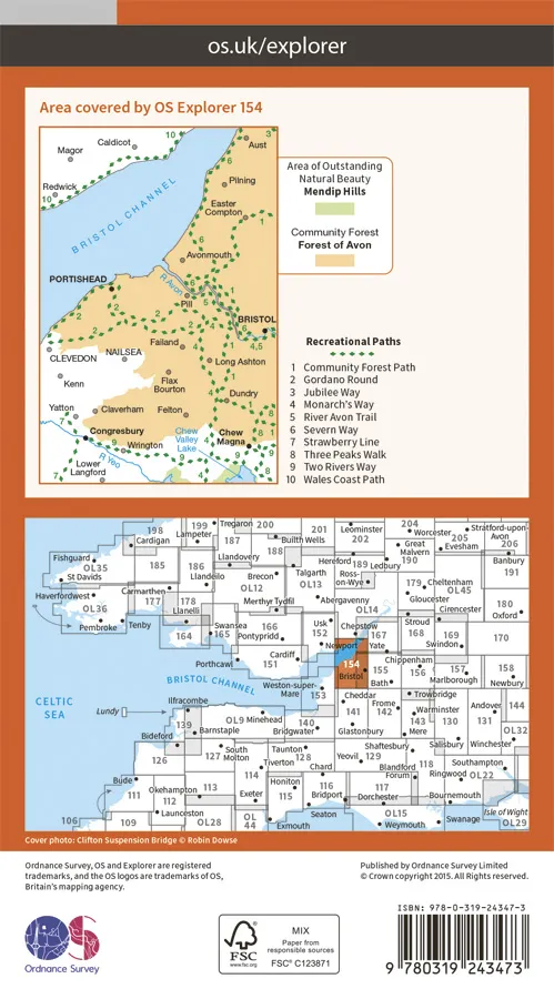 OS Explorer - 154 - Bristol West & Portishead - Image 2