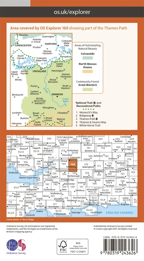 OS Explorer - 169 - Cirencester & Swindon - Image 2