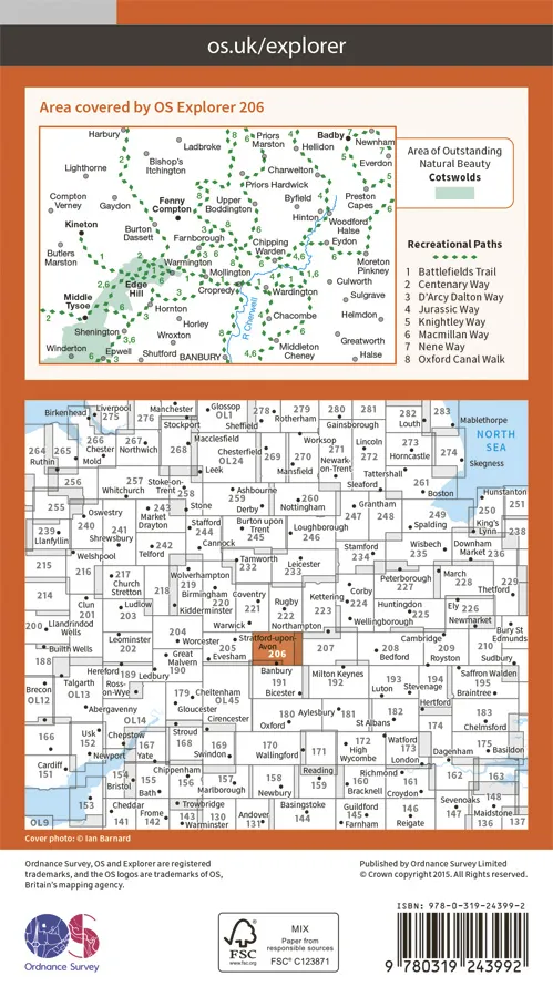 OS Explorer - 206 - Edge Hill & Fenny Compton - Image 2
