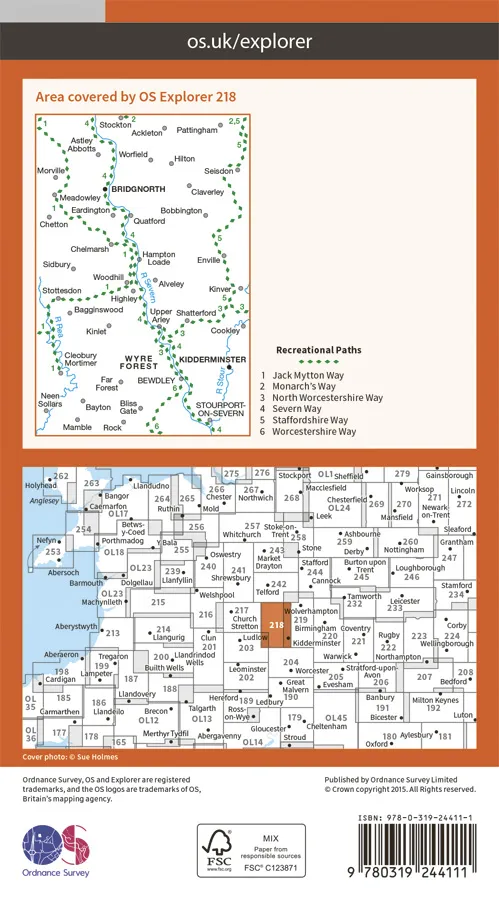 OS Explorer - 218 - Kidderminster & Wyre Forest - Image 2