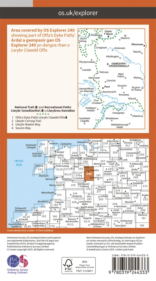 OS Explorer - 240 - Oswestry/Croesoswallt - Image 2