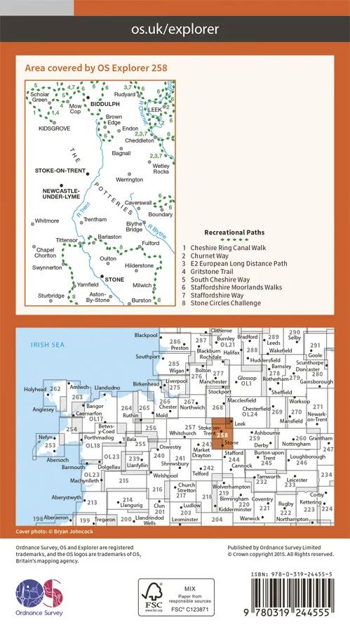 OS Explorer - 258 - Stoke-on-Trent & Newcastle-under-Lyme - Image 2