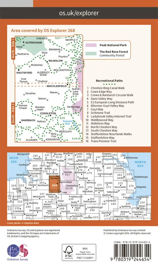 OS Explorer - 268 - Wilmslow, Macclesfield & Congleton - Image 2