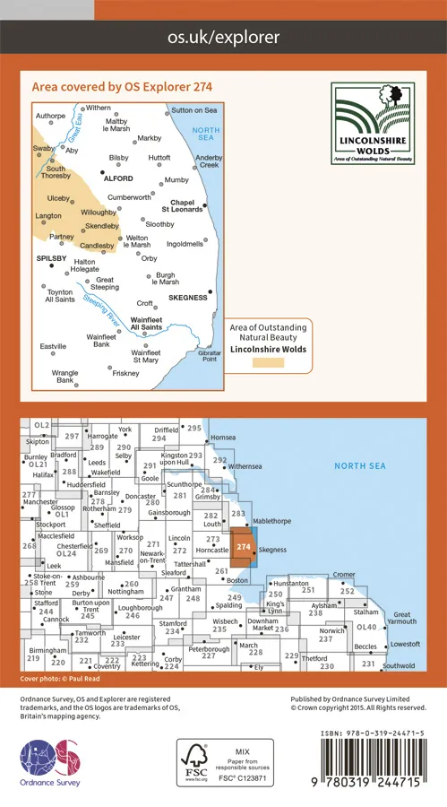 OS Explorer - 274 - Skegness, Alford & Spilsby - Image 2