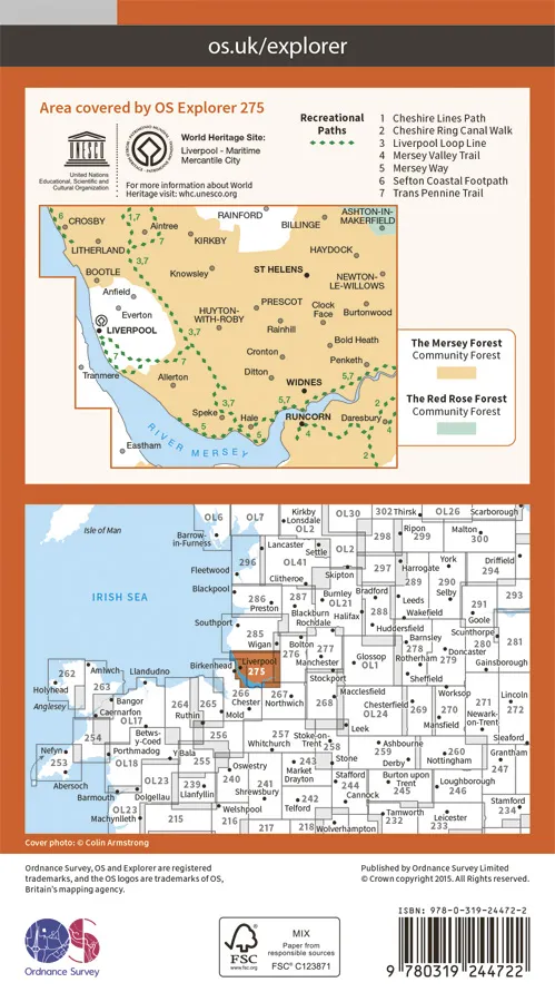 OS Explorer - 275 - Liverpool, St Helens, Widnes & Runcorn - Image 2