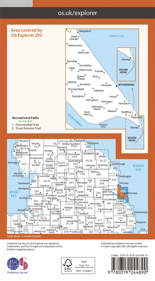 OS Explorer - 292 - Withernsea & Spurn Head - Image 2