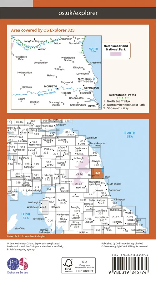 OS Explorer - 325 - Morpeth & Blyth - Image 2
