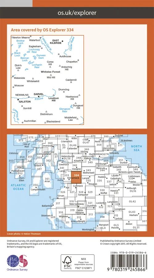 OS Explorer - 334 - East Kilbride, Galston & Darvel - Image 2