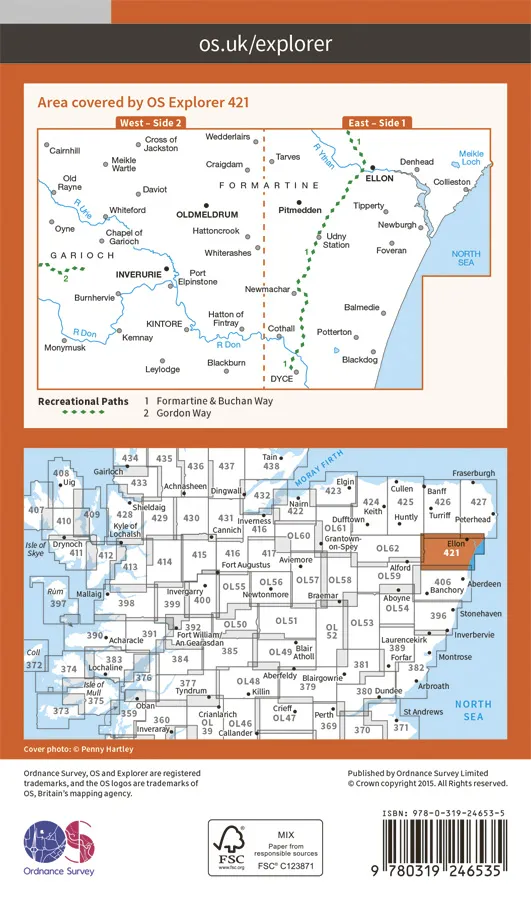 OS Explorer - 421 - Ellon & Inverurie - Image 2