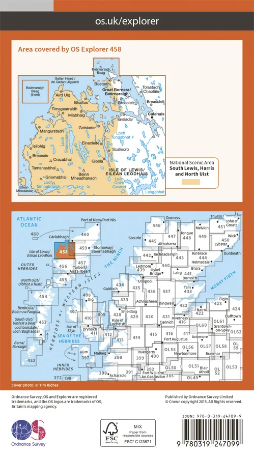 OS Explorer - 458 - West Lewis/Taobh Siar Leòdhais - Image 2