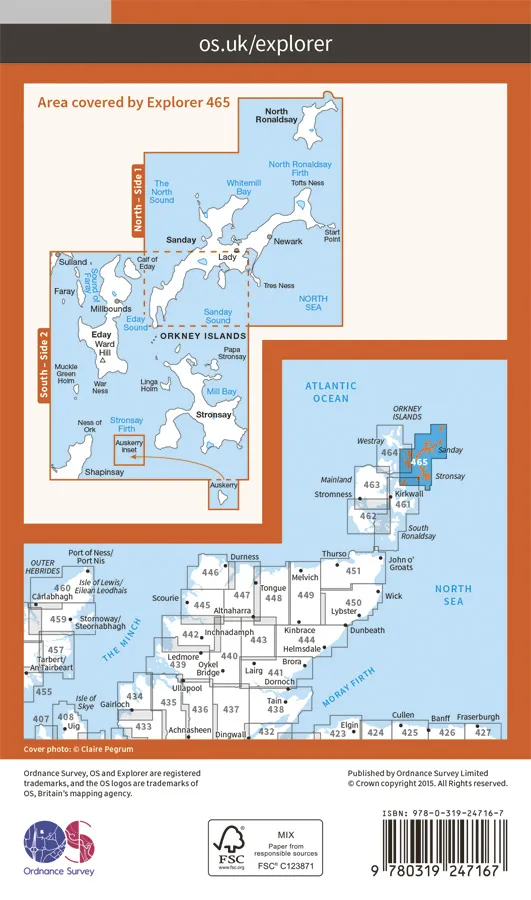 OS Explorer - 465 - Orkney - Sanday, Eday, North Ronaldsay & Stronsay - Image 2