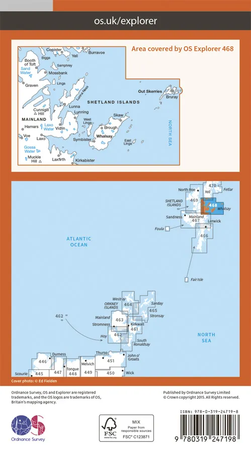 OS Explorer - 468 - Shetland - Mainland North East - Image 2