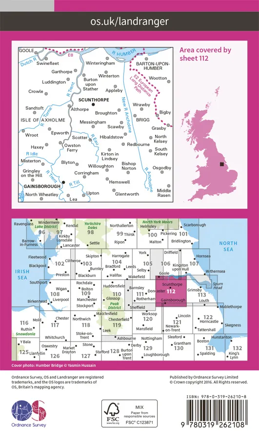 OS Landranger - 112 - Scunthorpe & Gainsborough - Image 2
