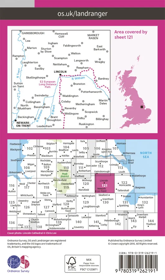 OS Landranger - 121 - Lincoln & Newark-on-Trent - Image 2