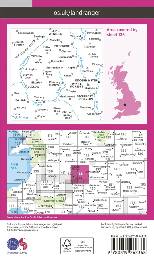 OS Landranger - 138 - Kidderminster & Wyre Forest - Image 2