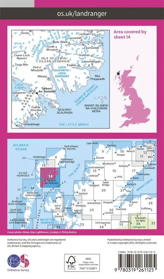 OS Landranger - 14 - Tarbert & Loch Seaforth - Image 2