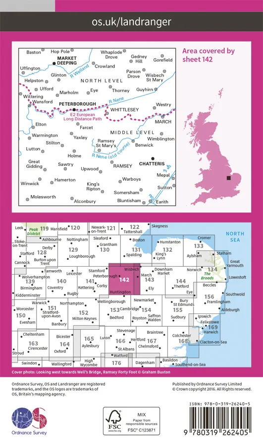 OS Landranger - 142 - Peterborough, Market Deeping & Chatteris - Image 2