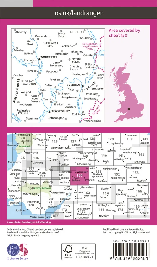 OS Landranger - 150 - Worcester & The Malverns - Image 2