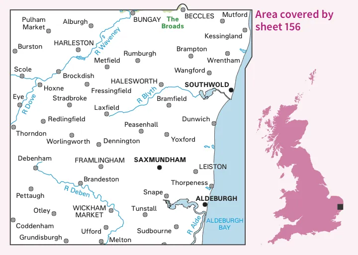 OS Landranger - 156 - Saxmundham, Aldeburgh & Southwold - Image 2