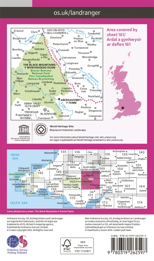 OS Landranger - 161 - The Black Mountains - Image 2