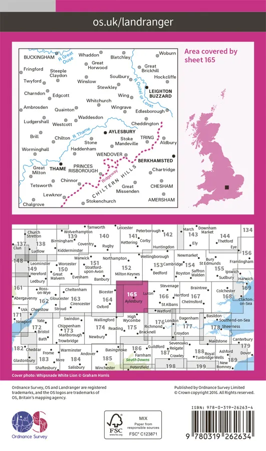 OS Landranger - 165 - Aylesbury, Leighton Buzzard - Image 2
