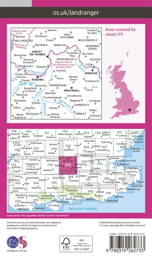 OS Landranger - 175 - Reading, Windsor, Henley-on-Thames - Image 2