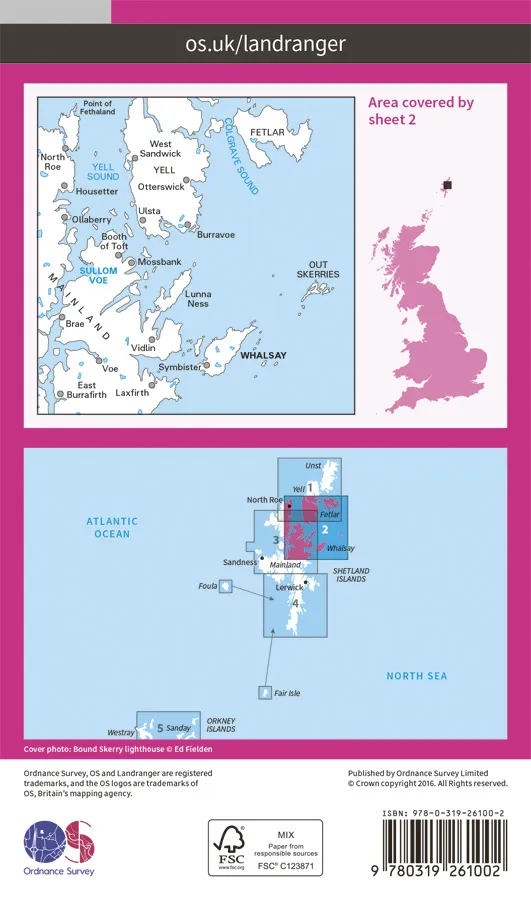 OS Landranger - 2 - Shetland – Sullom Voe & Whalsay - Image 2