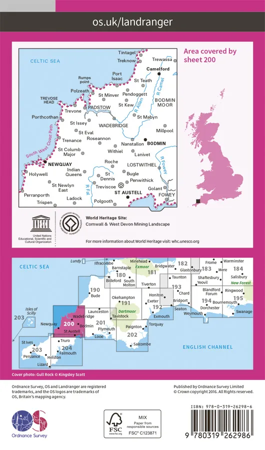 OS Landranger - 200 - Newquay & Bodmin, Camelford - Image 2