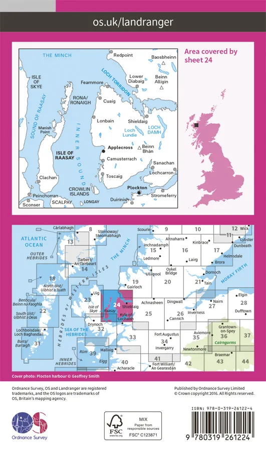OS Landranger - 24 - Raasay & Applecross, Loch Torridon & Plockton - Image 2