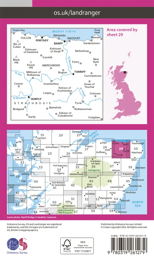 OS Landranger - 29 - Banff & Huntly, Portsoy & Turriff - Image 2