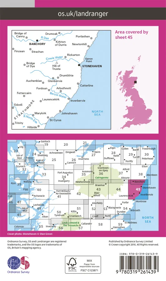 OS Landranger - 45 - Stonehaven & Banchory - Image 2
