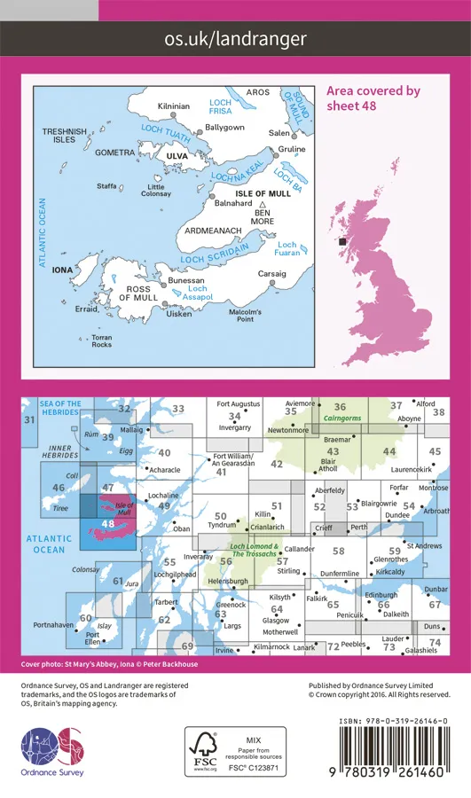 OS Landranger - 48 - Iona & West Mull, Ulva - Image 2