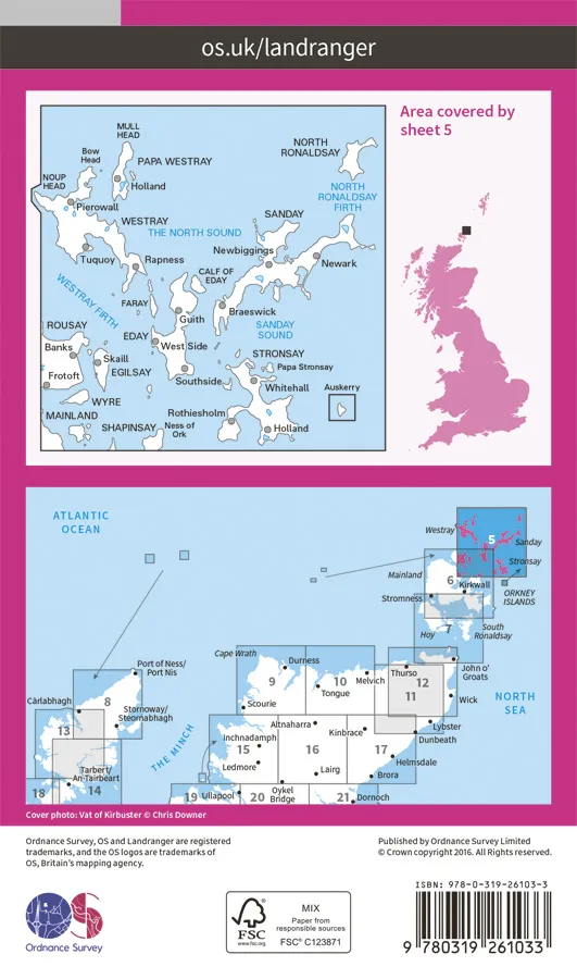 OS Landranger - 5 - Orkney – Northern Isles - Image 2