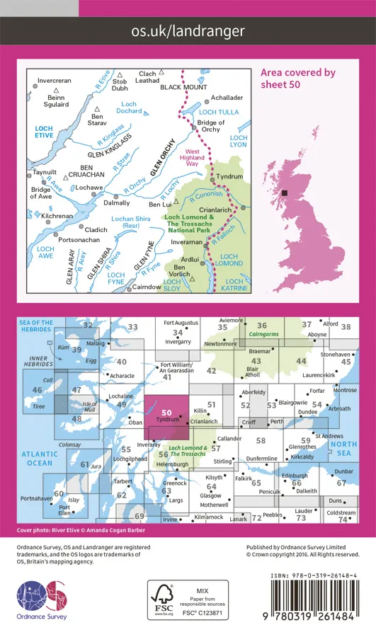 OS Landranger - 50 - Glen Orchy & Loch Etive - Image 2