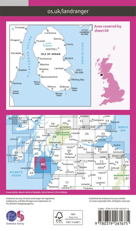 OS Landranger - 69 - Isle of Arran - Image 2
