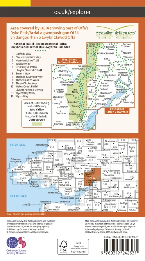 OS Explorer Leisure - OL14 - Wye Valley & Forest of Dean - Image 2
