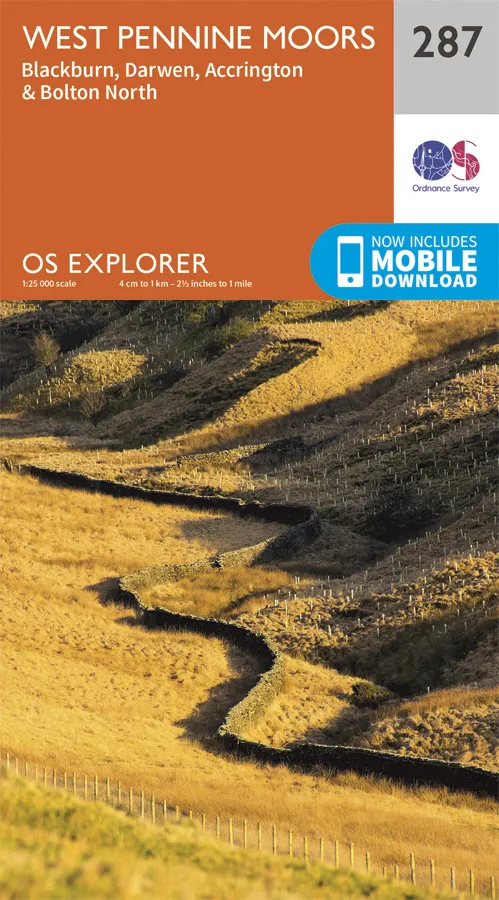 OS Explorer - 287 - West Pennine Moors, Blackburn, Darwen & Accrington