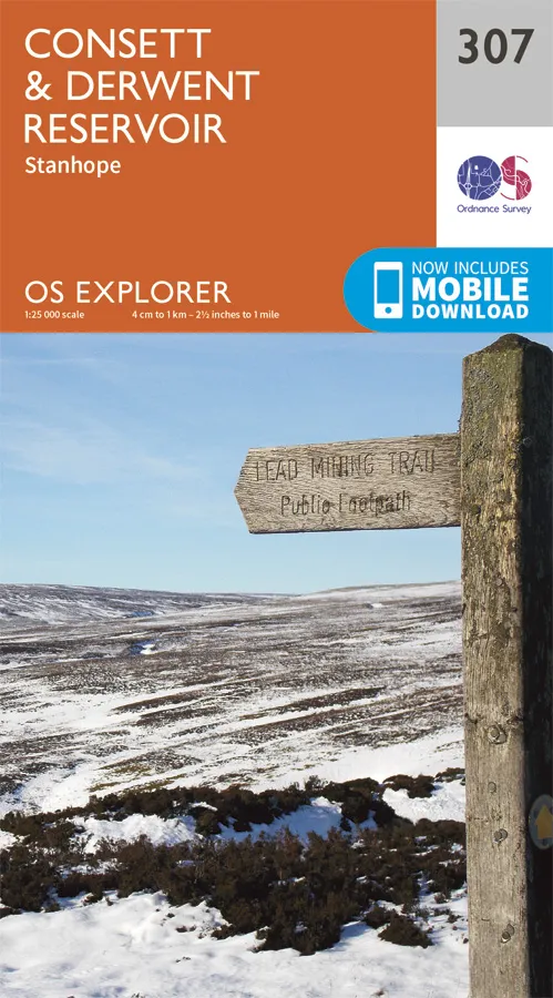 OS Explorer - 307 - Consett & Derwent Reservoir