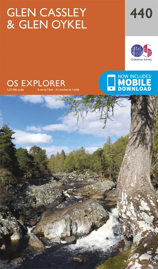 OS Explorer - 440 - Glen Cassley & Glen Oykel