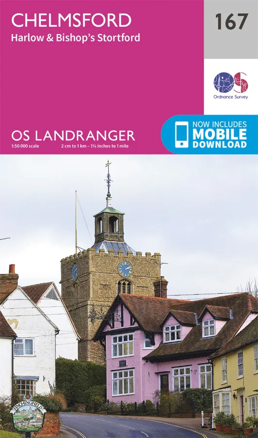 OS Landranger - 167 - Chelmsford, Harlow & Bishop’s Stortford