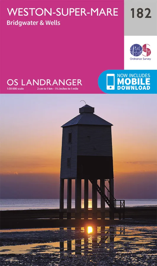 OS Landranger - 182 - Weston-super-Mare, Bridgwater & Wells