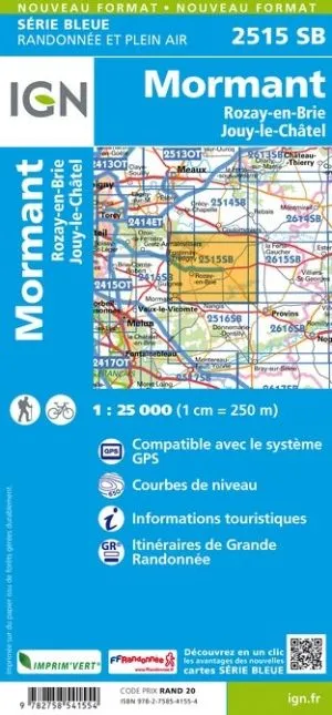 IGN Top 25 - Serie Bleu - Mormant / Rozay-en-Brie / Jouy-le-Châtel 2515 - Image 2