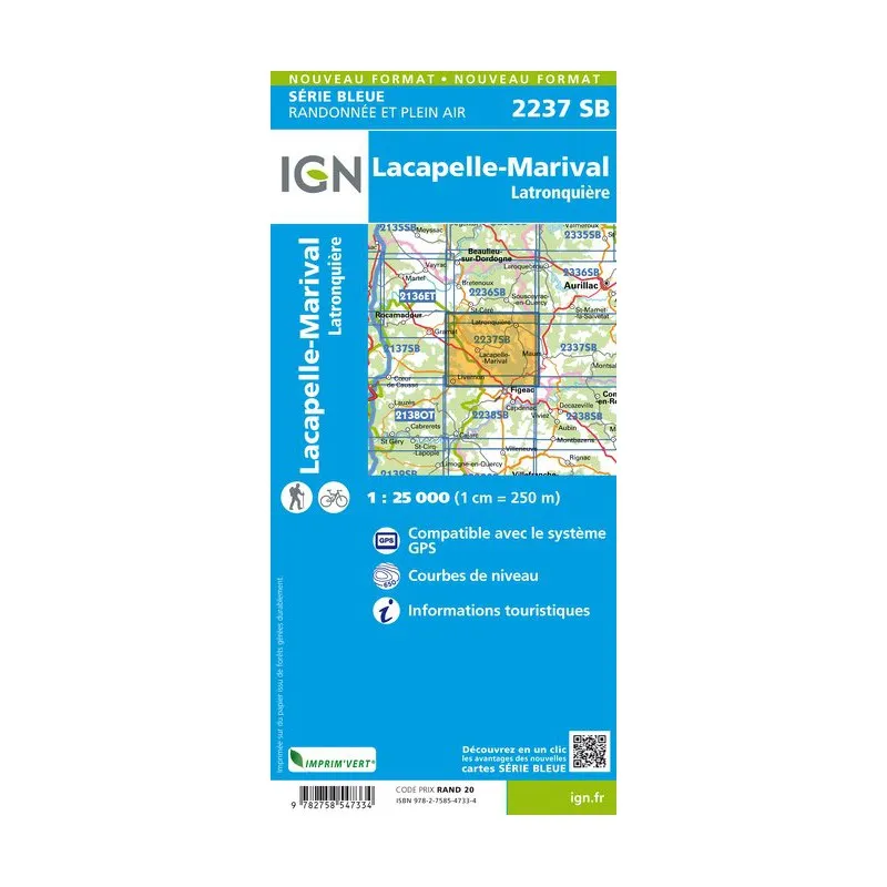 IGN Top 25 - Serie Bleu - Lacapelle-Marival / Latronquière 2237 - Image 2