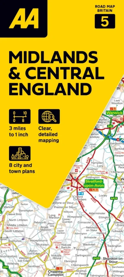 AA - Road Map Britain - Midlands & Central England