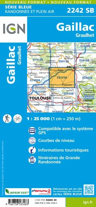 IGN Top 25 - Serie Bleu - Gaillac - Graulhet 2242 - Image 2