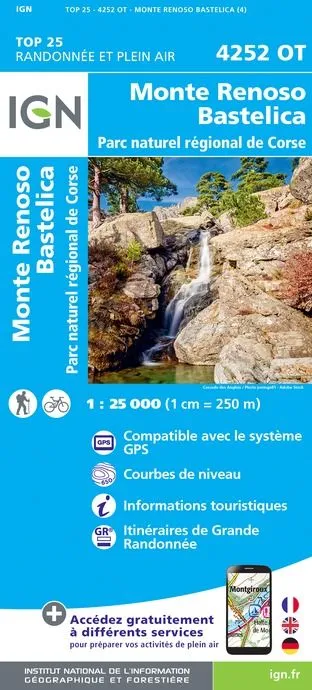 IGN Top 25 - Monte Renoso / Bastelica / PNR de Corse gps